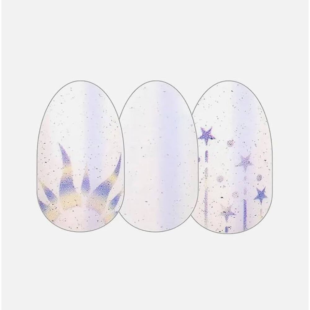 Color Street Into The Cosmos Glitter White Blue Stars Sun Celestial Nail Polish